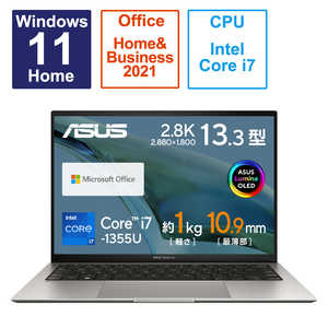 ASUS エイスース ノートパソコン Zenbook S バサルトグレー UX5304VA-NQI7WS