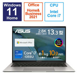 ASUS エイスース ノートパソコン Zenbook S [13.3型 /Windows11 Home /intel Core i7 /メモリ：16GB /SSD：512GB /Office HomeandBusiness /2023年4月モデル] バ