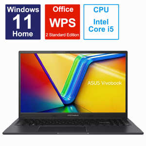 ASUS エイスース ノートパソコン Vivobook 15X [15.6型 /Windows11 Home /intel Core i5 /メモリ：16GB /SSD：512GB /WPS Office /2023年4月モデル] インディーブラック  K3504ZA-BQ064W