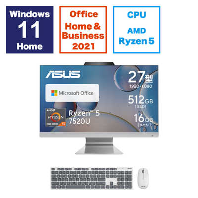ASUS エイスース デスクトップパソコン ［27型 /AMD Ryzen5 /メモリ