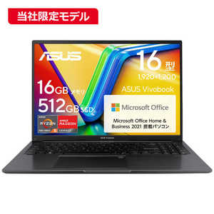 ASUS  Ρȥѥ Vivobook 16 [ 16 / Win11 Home / Ryzen 5 / 16GB / SSD512GB / Office ] ǥ֥å M1605YA-R5165BWS
