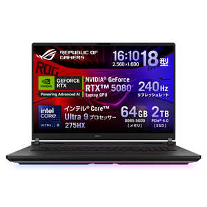 ASUS エイスース ゲーミングノートパソコン ROG Strix SCAR 18 ［18.0型 /Win11 /Core Ultra 9 /メモリ：64GB /SSD：2TB］ オフブラック/AniMe Vision G835LW-U9