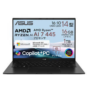 ASUS ���������� �Ρ��ȥѥ����� Zenbook 14 [ 14�� / Win11 Home / Ryzen AI 7 / 16GB / 1TB / M365 or Office ] �������ɥ֥�å� UM3406GA-TAI7161WS