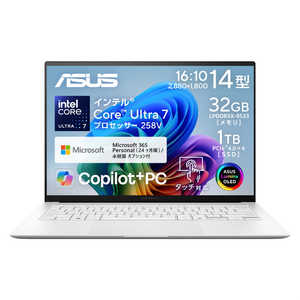 ASUS �G�C�X�[�X �m�[�g�p�\�R�� Zenbook S 14 [ 14�^ / Win11 Home / Core Ultra 7 / 32GB / 1TB / M365 or Office ] �X�J���W�i�r�A���z���C�g UX5406SATU7321