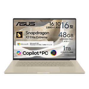 ASUS �G�C�X�[�X Zenbook SORA 16 �m16�^ / Win11 Home / Snapdragon X Elite / ������48GB / SSD1TB / Office�I���\�n �U�u���X�L�[�x�[�W�� UX3607OA-GL481B