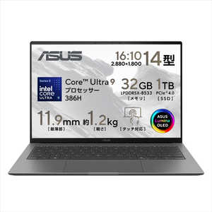 ASUS ���������� �Ρ��ȥѥ����� Zenbook S14 [ 14�� / Win11 Home / Core Ultra 9 / 32GB / 1TB / M365 or Office ] ����ȥ�॰�졼 UX5406AA-T3U9321GRS