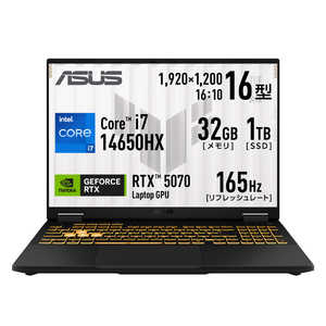 ASUS �G�C�X�[�X �Q�[�~���O�m�[�g�p�\�R�� TUF Gaming F16 [ RTX 5070 / 16�^ / Win11 Home / Core i7 / 32GB / 1TB ] �C�F�[�K�[�O���[ FX608JPR-I7R5070321T