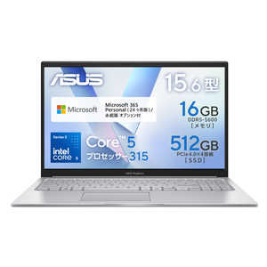 ASUS �G�C�X�[�X �m�[�g�p�\�R�� Vivobook 15 [ 15.6�^ / Win11 Home / Core 5 / ������16GB / SSD512GB / Office�I���\ ] �N�[���V���o�[ X1504MA-C5165SLS