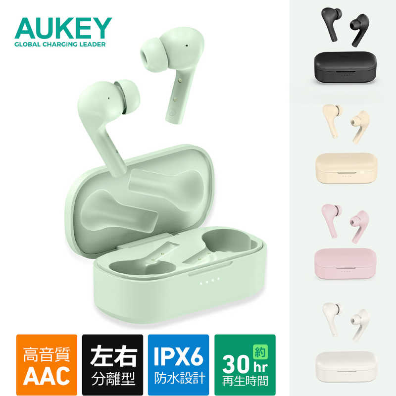 AUKEY AUKEY フルワイヤレスイヤホン リモコン・マイク対応 グリーン EP-T21S-GN EP-T21S-GN