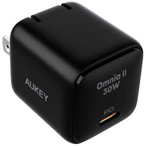 AUKEY ACアダプター TypeC 30W PD ブラック ［1ポート /USB Power Delivery対応 /GaN(窒化ガリウム) 採用］ PA-B1L-BK