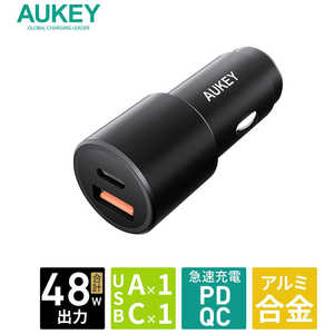 AUKEY AUKEY(オーキー) カーチャージャー Enduro Duo PD対応 48W [USB-C 1ポート] ブラック Black [2ポート /USB Power Delivery対応] CCY22BK