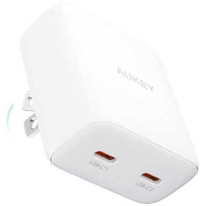 AUKEY USB充電器 Minima Duo 35W ホワイト［USB-C 2ポート/USB Power Delivery対応/GaN(窒化ガリウム) 採用］ PAU4WT