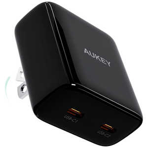 AUKEY USB充電器 Minima Duo 35W ブラック［USB-C 2ポート/USB Power Delivery対応/GaN(窒化ガリウム) 採用］ PAU4BK
