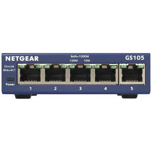 NETGEAR スイッチングハブ GS105[5ポート /Gigabit対応 /ACアダプタ] アンマネージスイッチ GS105-500JPS
