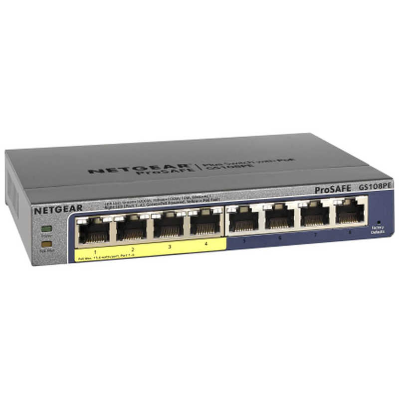 NETGEAR NETGEAR スイッチングハブ GS108PE[8ポート/Gigabit対応] アンマネージプラススイッチ GS108PE-300JPS GS108PE-300JPS
