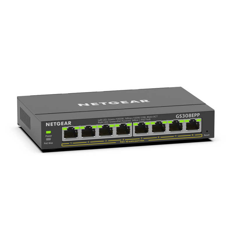NETGEAR NETGEAR PoE＋対応 (123W) ギガビット8ポートアンマネージプラススイッチ GS308EPP-100JPS GS308EPP-100JPS