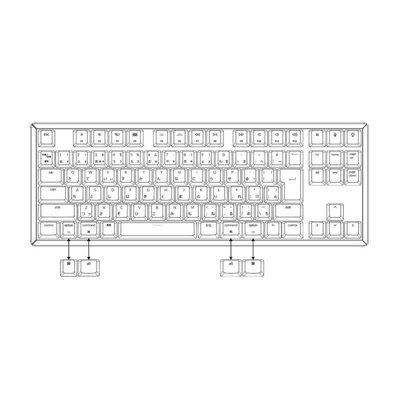 キークロン キークロン Keychron K8 ワイヤレス･メカニカルキーボード WHITE LED - 日本語配列(テンキーレス)-Gateron茶軸 K8-91-WHT-Brown-JP K8-91-WHT-Brown-JP