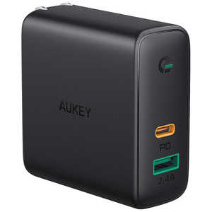 AUKEY（オーキー） USB充電器 Focus Duo 60W PD対応 [USB-A 1ポート/Type-C 1ポート] ブラック Black PAD3BK
