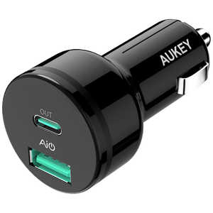 AUKEY カーチャージャー Expedition Duo PD 39W [USB-A 1ポート/Type-C 1ポート] ブラック CC-Y7-BK