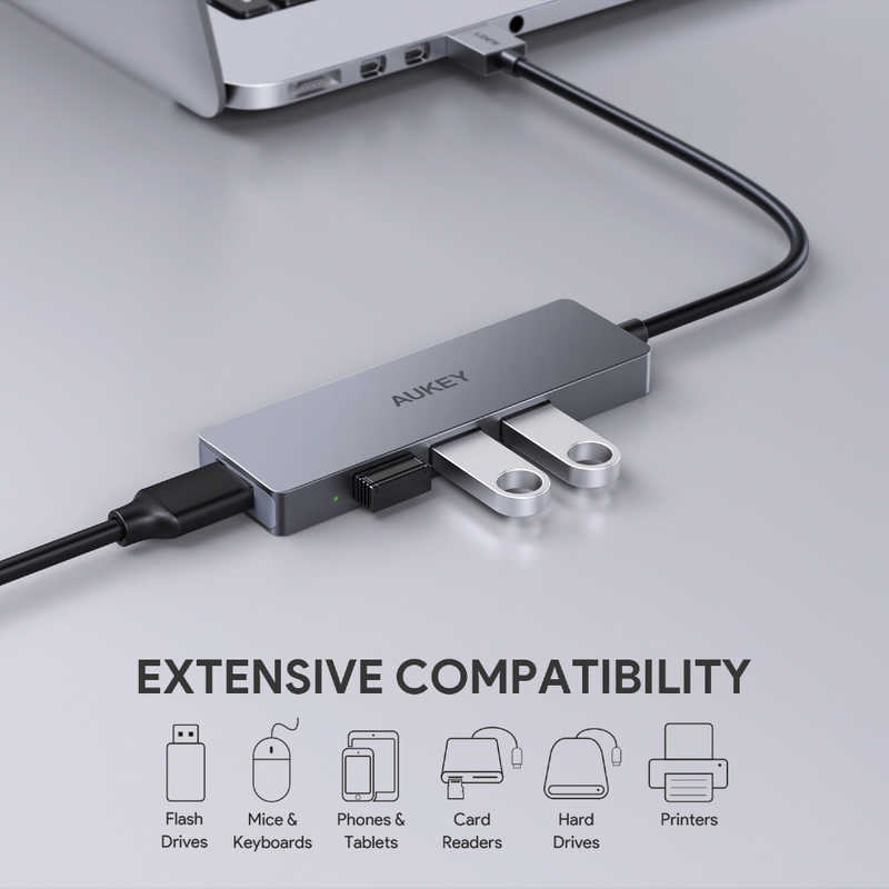 AUKEY AUKEY USB-Aハブ グレー [バスパワー /4ポート /USB3.0対応] CB-H36-GY CB-H36-GY