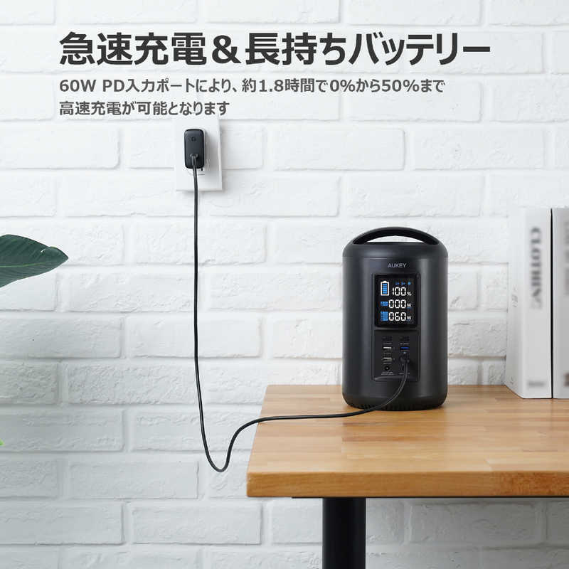 AUKEY AUKEY ポータブル電源 Power Ares 200 [219Wh /6出力 /ソーラーパネル(別売)]  PS-ST02 PS-ST02