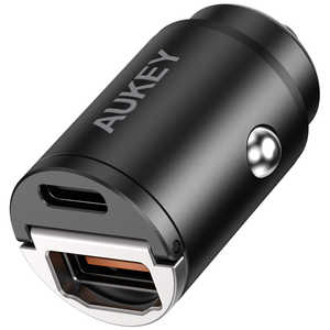 AUKEY カーチャージャー Enduro PD対応 30W [USB-A 1ポート/USB-C 1ポート] ブラック CC-A3-BK