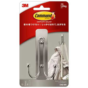 スリーエムジャパンコンストラクション&ホ ダブルフック Lサイズ Command(コマンド) ニッケルサテン CMD-MN スリーエムジャパンコンストラクション&ホ ダブルフック Lサイズ Command(コマンド) ニッケルサテン CMD-MN