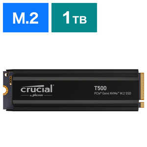 CRUCIAL ¢SSD PCI-Express³ NVMe (PCIe Gen 4 x4) Heatsink T500 Heatsink 1TB /M.2ϡ֥Х륯ʡ CT1000T500SSD5JP