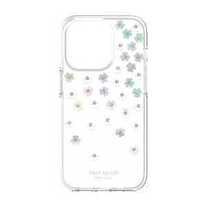 KATESPADE iPhone 14 Pro 6.1インチ KSNY Protective Hardshell Scattered FlowersIridescent KSIPH-223-SFIRC