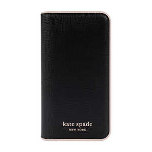 KATESPADE iPhone 14 6.1インチKSNY Folio Case BlackPale Vellum Border KSIPH254BPLVM