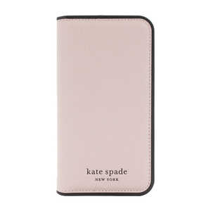 KATESPADE iPhone 14 Pro 6.1インチ KSNY Folio Case Pale VellumBlack Border KSIPH-255-PLVMB