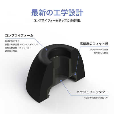 コンプライ AirPods Pro用 イヤーピース Sサイズ 3ペア APPRO2.0BLKS3P