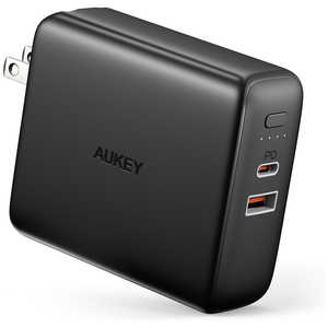 AUKEY（オーキー） コンセント一体型 モバイルバッテリー 5000mAh USB充電器 20W PD対応 [USB-C 1ポート/USB-A 1ポート] ブラック Black PAPD20BK