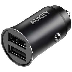 AUKEY（オーキー） カーチャージャー Enduro Duo PD対応 2台同時充電対応 [USB-A 2ポート 12W+12W] Black CCQ1BK