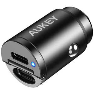 AUKEY AUKEY(オーキー) カーチャージャー Nano Series 30W Enduro Duo PD3.0 QC3.0 [USB-C 2ポート] ブラック AUKEY（オーキー） CC-A4-BK