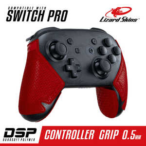 LIZARDSKINS DSP Switch Pro専用 ゲームコントローラー用グリップ レッド 