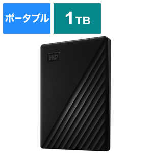 ＜コジマ＞ WESTERN DIGITAL USB 3.1 Gen 1(USB 3.0) 2.0対応 ポータブルHDD WD My Passport 1TB ブラック WDBYVG0010BBKJESN