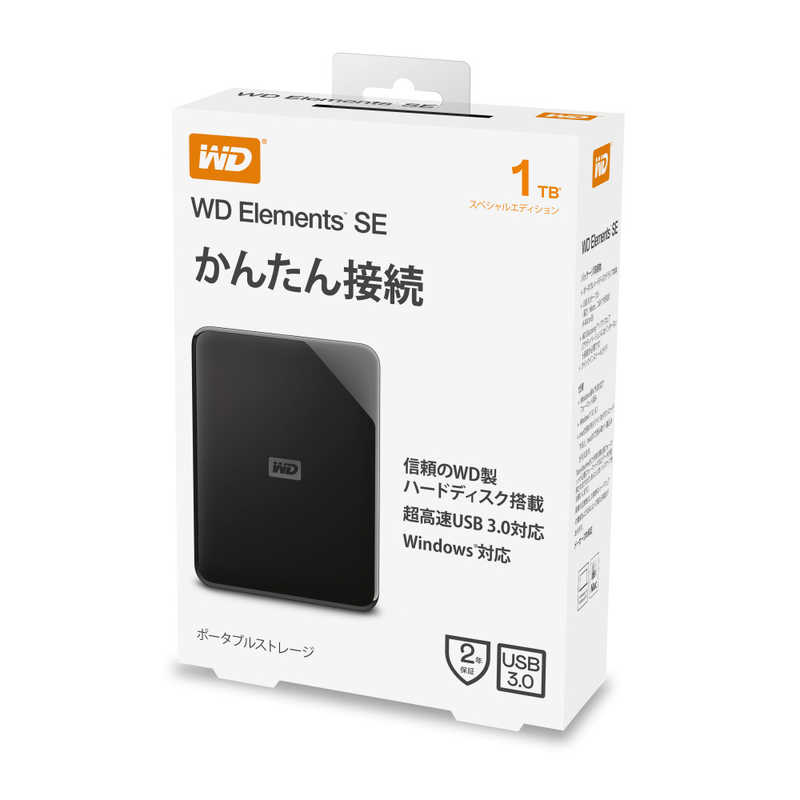 WESTERN DIGITAL WESTERN DIGITAL 外付けHDD USB-A接続 WD Elements SE Portable ブラック [1TB /ポータブル型] WDBEPK0010BBK-JESE WDBEPK0010BBK-JESE