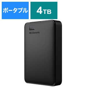 WESTERN DIGITAL 外付けHDD USB-A接続 WD Elements Portable [ポータブル型 /4TB] WDBU6Y0040BBK-JESE