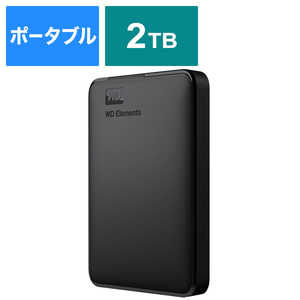 WESTERN DIGITAL դHDD USB-A³ WD Elements Portable ݡ֥뷿 2TB WDBUZG0020BBK-JESE