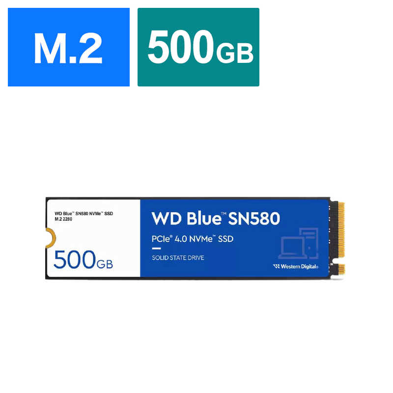 WESTERN DIGITAL WESTERN DIGITAL 内蔵SSD PCI-Express接続 WD Blue SN580 [500GB /M.2]「バルク品」 WDS500G3B0E WDS500G3B0E