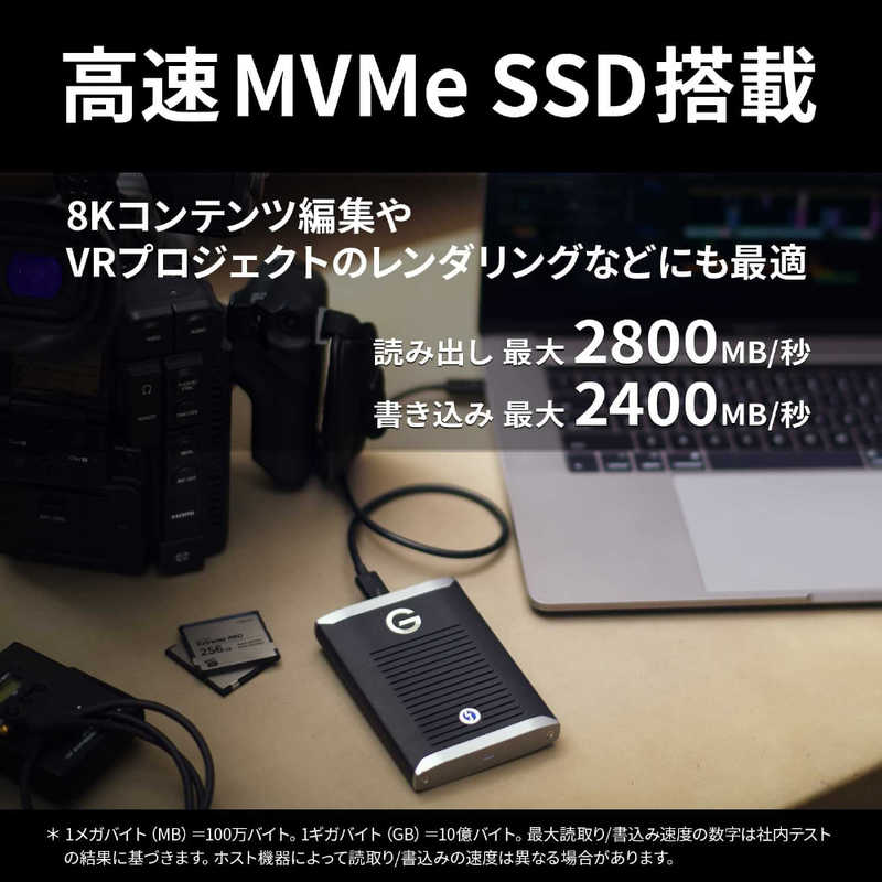 SANDISKPROFESSIONAL SANDISKPROFESSIONAL 外付けSSD Thunderbolt接続 【受注生産品】 G-DRIVE Pro SSD ブラック [1TB /ポータブル型] SDPS51F-001T-GBANB SDPS51F-001T-GBANB