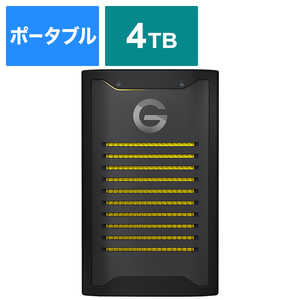 SANDISKPROFESSIONAL 外付けSSD USB-C＋USB-A接続 【受注生産品】 G-DRIVE ArmorLock SSD ブラック [4TB /ポータブル型] SDPS41A-004T-SBANB