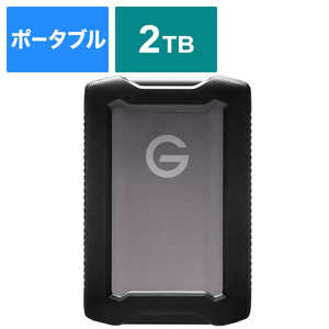 SANDISKPROFESSIONAL 外付けHDD USB-C+USB-A接続 G-DRIVE ArmorATD スペースグレイ [2TB /ポータブル型] SDPH81G-002T-GBAND