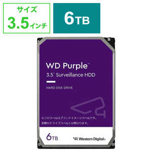 WESTERN DIGITAL 内蔵HDD SATA接続 WD Purple(監視システム用)256MB ［6TB /3.5インチ］「バルク品」 WD64PURZ