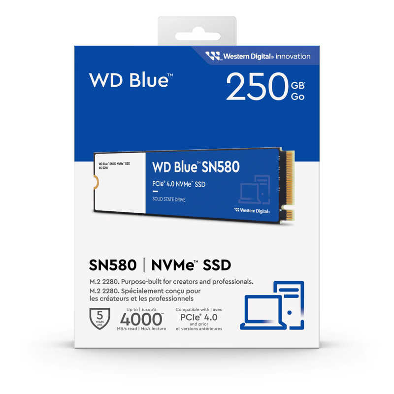 WESTERN DIGITAL WESTERN DIGITAL WD ブルー SN580 NVMe SSD ［M.2］「バルク品」 WDS250G3B0E WDS250G3B0E