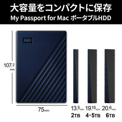 WESTERN DIGITAL 外付けHDD My Passport for Mac 2024年モデル ［6TB