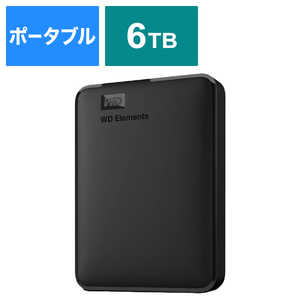 WESTERN DIGITAL 外付けHDD WD Elements Portable ［6TB /ポータブル型］ WDBHJS0060BBK-JESN