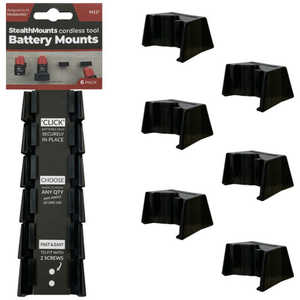 STEALTHMOUNTS ステルスマウント バッテリーマウントミルウォーキー12V用(6個入り)ブラック BMMW12BLK6