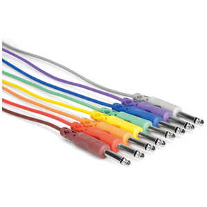 HOSA 30CM モノラルフォンオス-モノラルフォンオス パッチケーブル 8本パック CPP-830